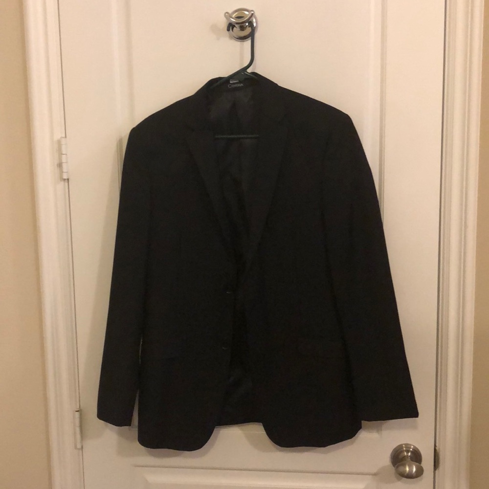 Black Covona suit jacket with small lapel 38R